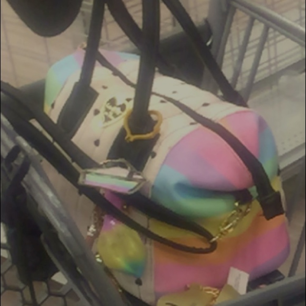 Rainbow pattern on sides and white & black  with